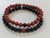2 Pulseiras Pedras Turmalina Negra E Jaspe Vermelho 6mm - comprar online