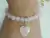 Imagem do Kit Pulseira Quartzo Rosa e Ametista 8mm - Pingente de coração