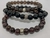 Kit Pulseiras Masculina Obsidiana Negra, Quartzo Fumê e Granada 8mm - Universo Marques