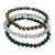 Kit 3 Pulseiras Pedras Unakita, Quartzo Branco e Malaquita 6mm ou 8mm - comprar online