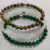 Kit 3 Pulseiras Pedras Unakita, Quartzo Branco e Malaquita 6mm ou 8mm