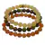 Kit 3 Pulseiras Pedras Calcita Amarela, Unakita, Calcita Laranja 8mm - comprar online