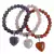 Kit 3 Pulseiras de Pedras Ametista, Ágata de Fogo e Quartzo Rosa - comprar online