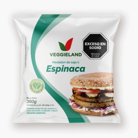 MEDALLON DE SOJA Y ESPINACA - VEGGIELAND (3u x 360G)