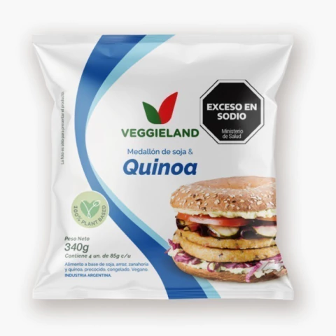 MEDALLON DE SOJA Y QUINOA - VEGGIELAND (3u x 360GR)