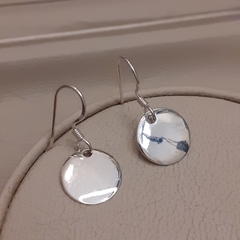 Aros Pendientes tipo monedita en plata 925 - comprar online