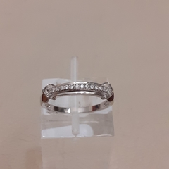 Anillo Medio Sin Fin en plata 925 rodinada y cubics VII - comprar online