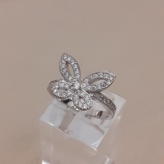Anillo plata 925 rodinada y cubics Mariposa en internet