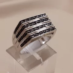 Anillo en plata 925 y pavé de onix negro - tienda online