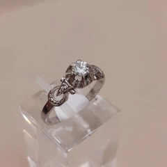 Anillo Solitario platino 950 diamante 0,22 quilates - tienda online