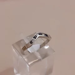 Anillo tipo Medio Sin Fin en Plata 925 y Oro - Montecassiano Joyas