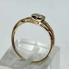 Anillo Solitario Oro 18k Cubics 1,6g compromiso - Montecassiano Joyas