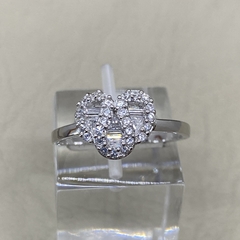 Anillo Corazón en Plata 925 rodinada con cubics II - comprar online