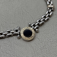 Collar gargantilla en plata maciza 925 y oro con ónix negro BGI - tienda online
