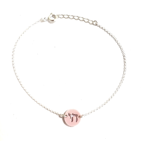 Pulseira chai acrílico rosa
