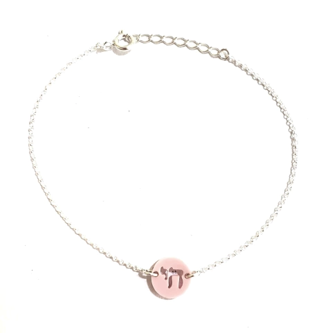 Pulseira chai acrílico rosa