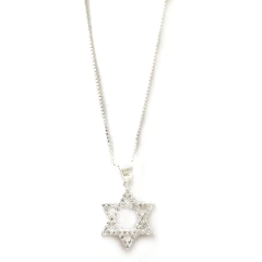 Colar Estrela de David cravejado