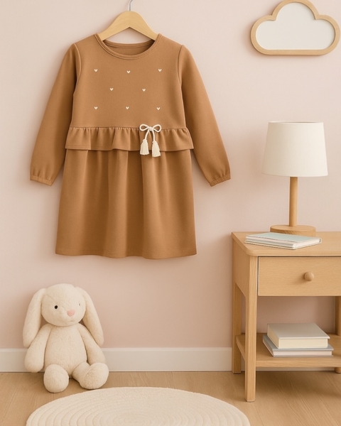 VESTIDO DE ALGODON CON VOLADO - comprar online