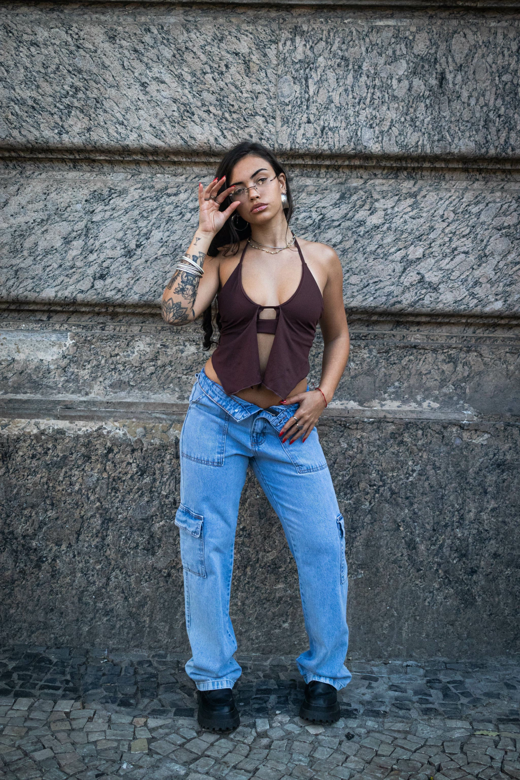 Cropped marrom “Celeste”