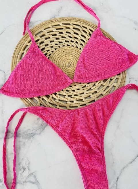 Bikini básica bambula rosa-naranja-azul