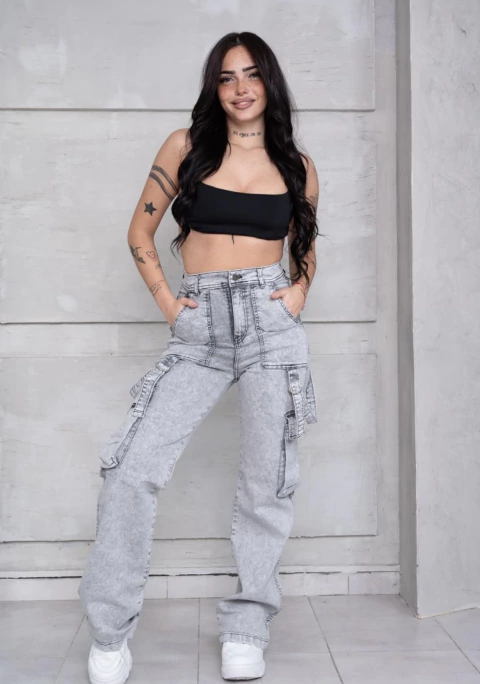 Wide leg nevado gris