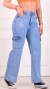 WIDE LEG CARGO CELESTE