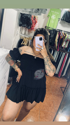 Vestido con manga frunce - comprar online