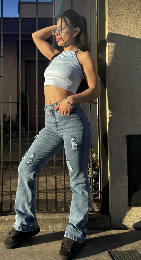 Semi oxford humo con roturas