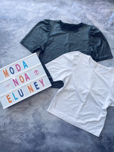 Remera manga princesa brillitos