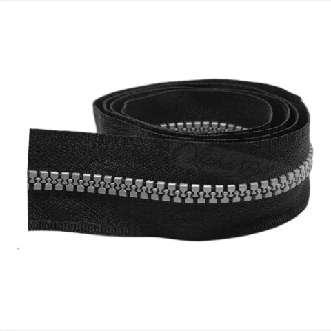 Ziper 05 Delrin Trator Jacaré prateado - metro