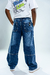 JEAN RELAXED BAGGY CON RECORTES AZUL- 741N - Waiting Boys