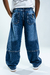 JEAN RELAXED BAGGY CON RECORTES AZUL- 741N - tienda online
