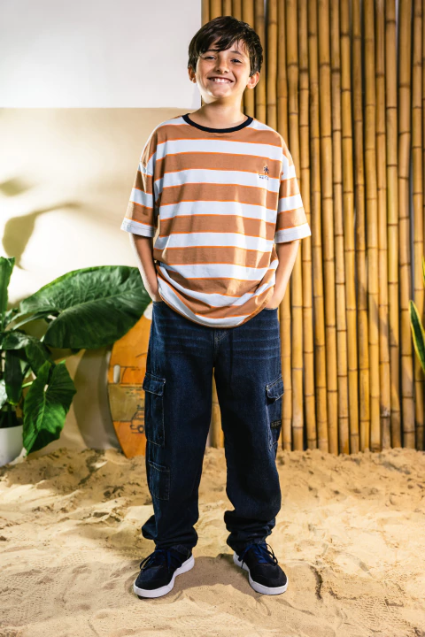 746N // JEAN CARGO 3 BOLSILLOS BAGGY - AZUL - comprar online