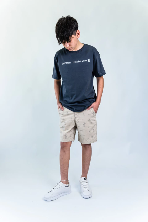 BERMUDA DE GABARDINA CHINA ESTAMPADA- 771N