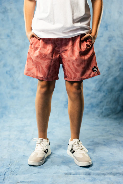 736N - SHORT DE BAÑO SUBLIMADO RELAXED - DESERT CORAL