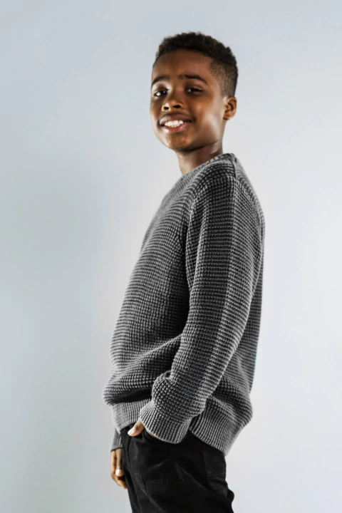 SWEATER CUELLO REDONDO STONE ALGODON PESADO- 1079N - comprar online