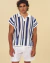 Polo Listrada Azul Tricô Sabor de Verão