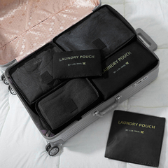 Set Organizadores Laundry x6 Negro - Bella Travel