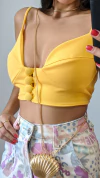 Cropped França (amarelo manteiga) - comprar online