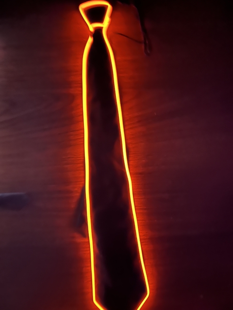 Corbata led naranja x 1