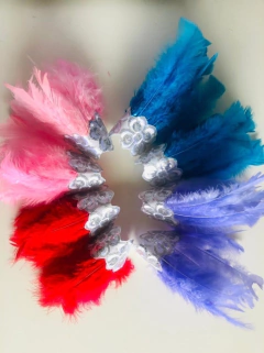 Muñequeras plumas Pack x 10 pares