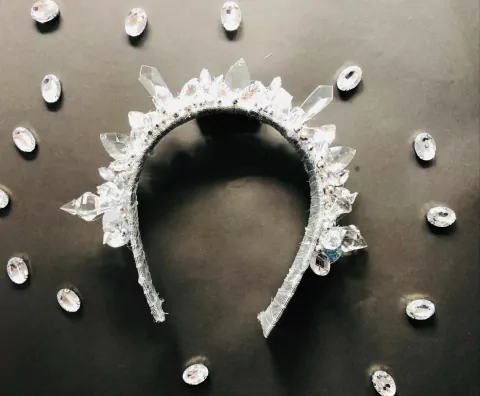 Vincha LADY DI plata LED