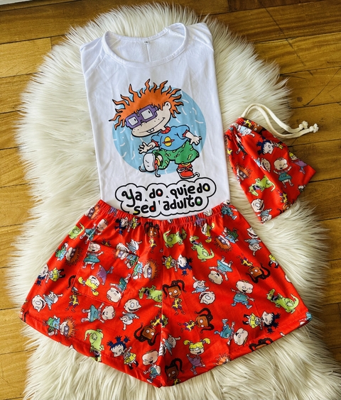 {CORTO} PIJAMA COD 09 ROJO - comprar online