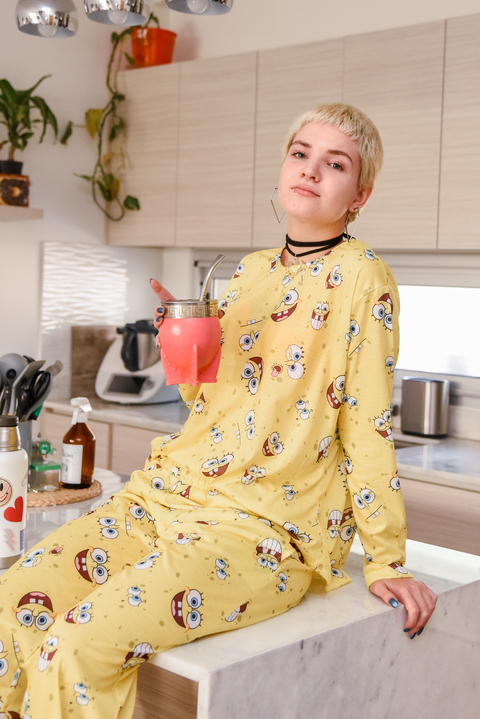 PIJAMA LARGO ADULTO MANGA LARGA + PANTALON COD 6