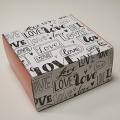 CAJA LOVE LOVE 20X20X10 ROJO Y BLANCO COMBINADOS