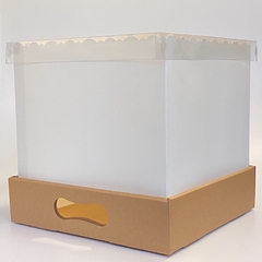 CAJA DRIPCAKE TAPA DE ACETATO 25x25x33 - comprar online
