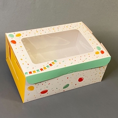 CAJA PARA DESAYUNO Y MERIENDA DISEÑO GLOBOS 24x24x10,5 - comprar online