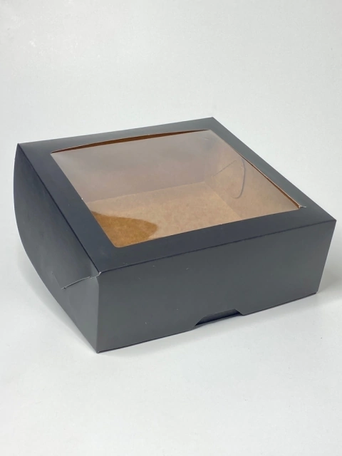 CAJA CON VISOR NEGRO MATE 21x21x8 X PACKS