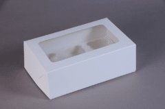 CAJA PARA CUPCAKES x6 BLANCO 26x17x9