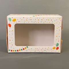 CAJA PARA DESAYUNO Y MERIENDA DISEÑO GLOBOS 23,5X16X10 - De Cosas Lindas Pack